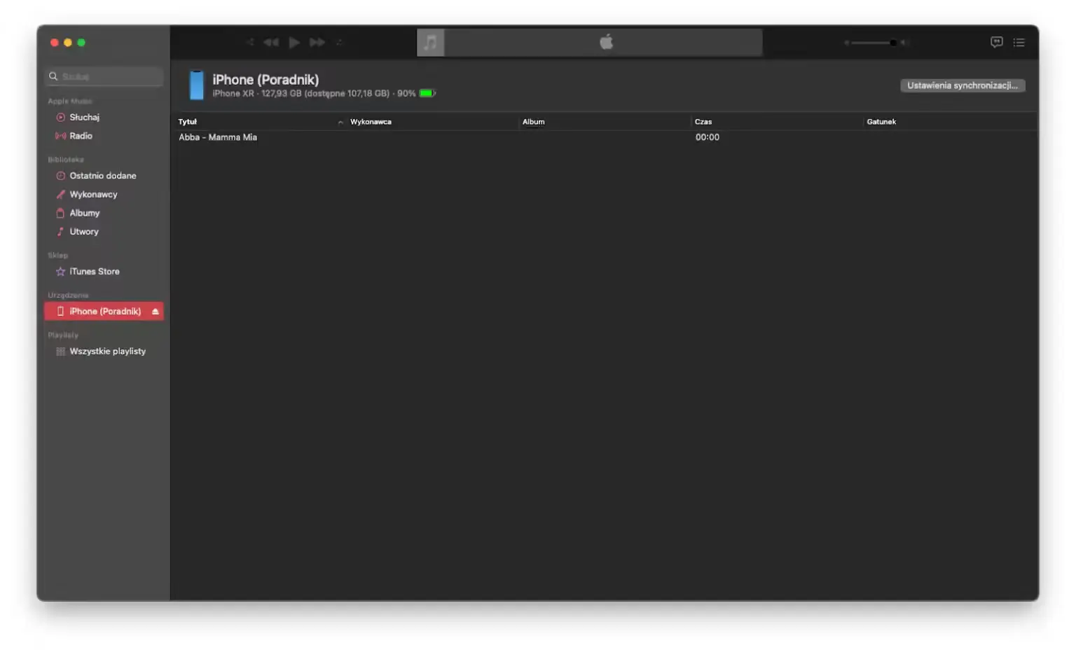 Zgrywanie muzyki z aplikacji muzyka